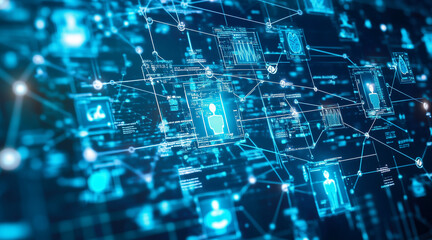 Health Information Exchange (HIE), the exchange of health information between healthcare providers with an image depicting seamless sharing of patient records across healthcare networks
