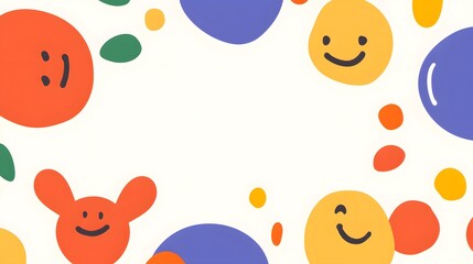 Fototapeta premium Colorful Abstract Happy Faces Background