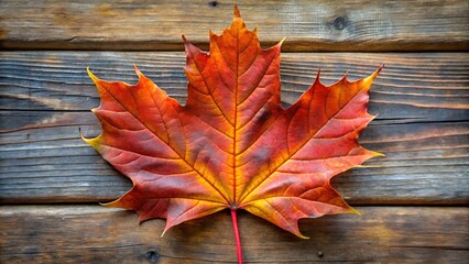 Close-up of a vibrant maple leaf in exquisite detail, capturing the essence of autumn with its rich colors and intricate veins, evoking the beauty and essence of the fall season.