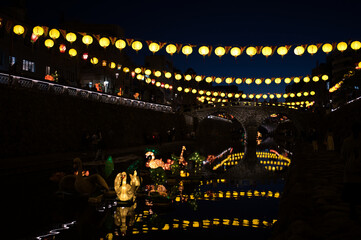 ランタン,長崎,夜景,川,祭り,建築,  橋, fra, 旅行, 建造, 観光