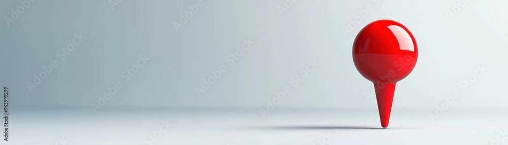 Poster a single red map pin on a minimalist background, symbolizing location and navigation in modern desig