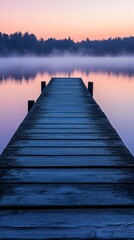 Fototapeta premium Wooden pier on a calm lake during