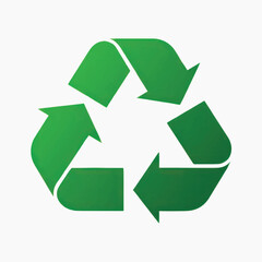 Green recycling symbol promoting sustainability.