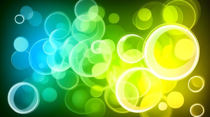Abstract Green and Blue Circles Background