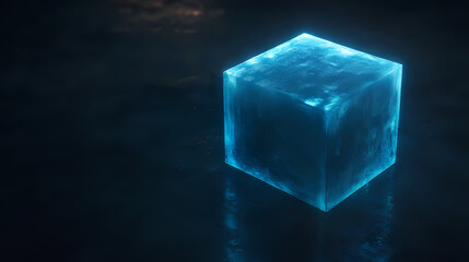 Obraz premium Futuristic tech feel with glowing cube