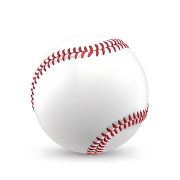 recommend clip art: Realistic Baseball isolated on white background. 3D rendering.