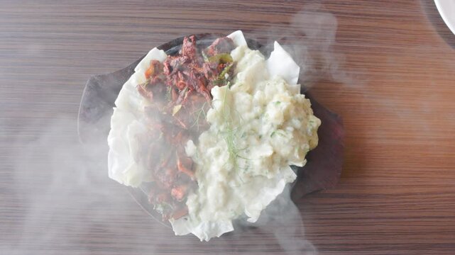 Creamy and delicious paal kappa with beef, Kerala special