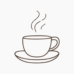 Obraz premium Minimalist steaming coffee cup illustration