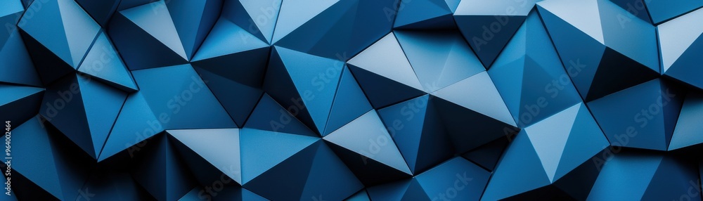 Poster a stunning abstract background featuring geometric blue shapes that create a dynamic, modern aesthet