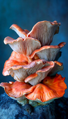 bright Colored Background Saturated unusual acid shades oyster mushrooms Background