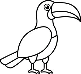 Giant Beak Toucan Vector Illustration Vibrant Jungle Bird Design
