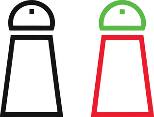 Minimalist Salt and Pepper Shakers with Clean Vector Design for Home Essentials
