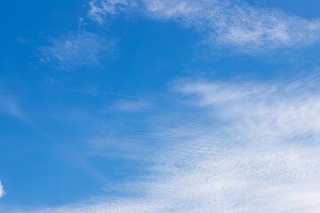 Expansive Blue Sky with Soft Cloud Layers