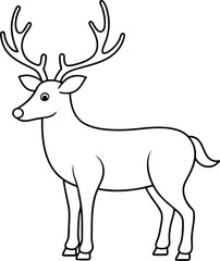 Elegant Reindeer with Impressive Antlers Vector Artwork Ideal for Festive Projects
