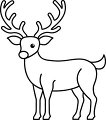 Stunning Vector Illustration of Reindeer with Expansive Antlers Perfect for Winter Art
