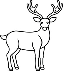 Majestic Reindeer with Grand Antlers Vector Illustration for Holiday Designs
