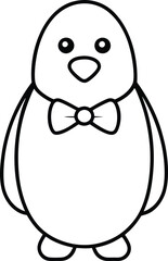 Cute Penguin Sporting a Bow Tie Vector Image for Fun Creations
