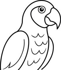 Comical Parrot Featuring a Wacky Beak Vector Art
