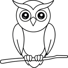 Captivating Owl with Big Eyes Vector Artwork Great for Educational Materials
