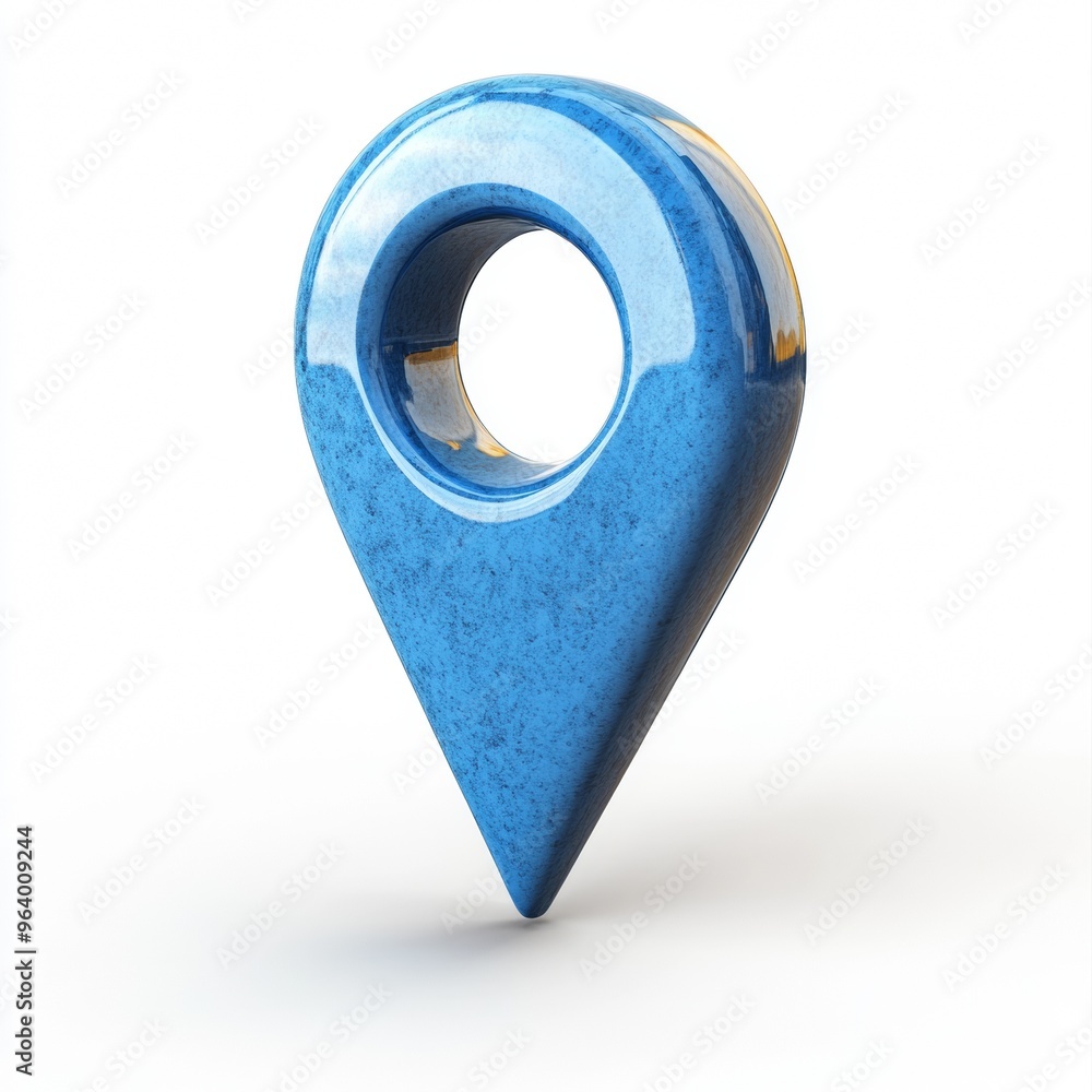 Poster 3D Blue Map Marker Icon for Navigation and Mapping