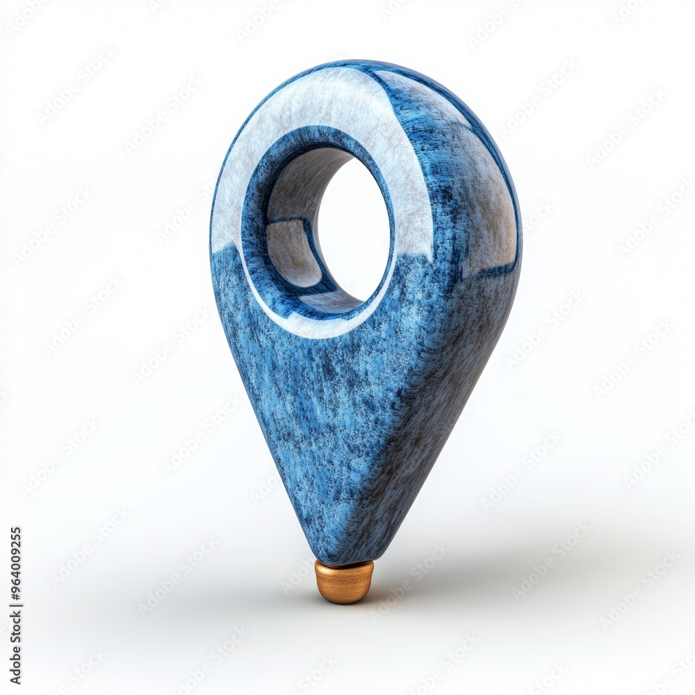 Poster 3D Blue Map Marker Icon for Navigation and Mapping