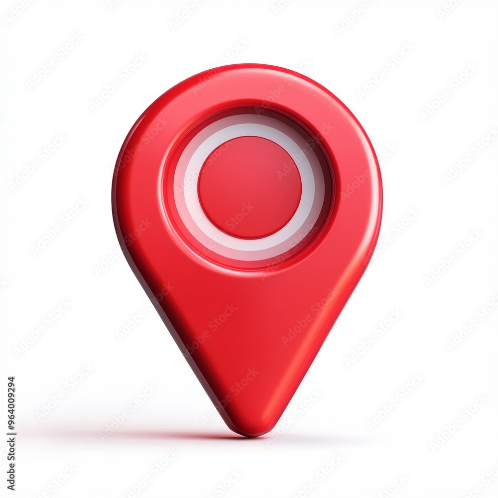 Poster 3D Red Map Marker Icon for Precise Location Pinpointing
