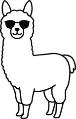 Stylish Llama Rocking Sunglasses Vector Art
