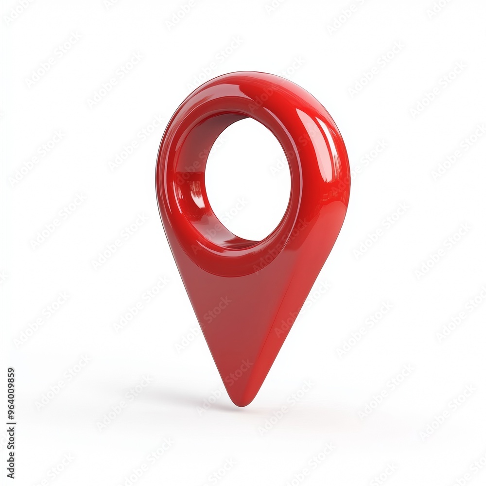Poster 3D Red Map Marker Icon for Precise Location Pinpointing