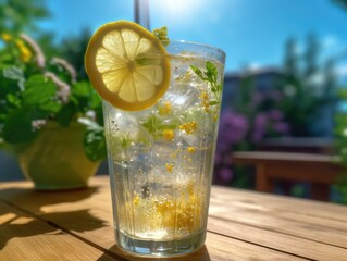 Refreshing Lemonade on Sunny Patio
