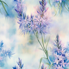 Fototapeta premium seamless watercolor abstract floral background