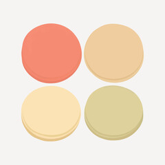 Colorful macarons in four flavors