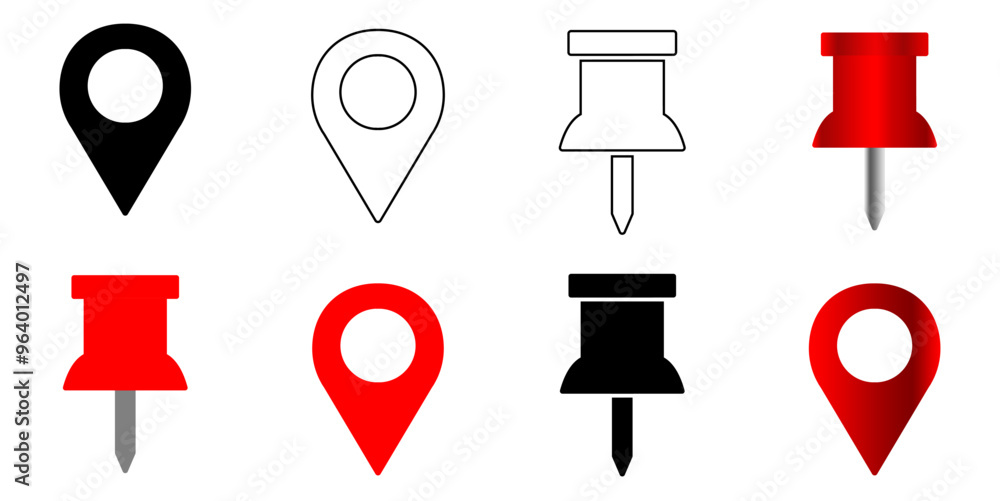 Poster location point, map pin, paper pin, for navigate or direction icon symbol ui and ux design, glyphs a
