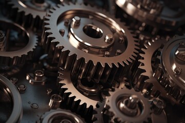 Intricate Metal Gears in Close-Up
