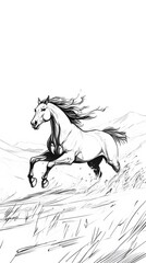 A White Horse Running Through Tall Grass