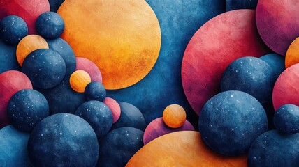 Abstract blueberry illustration focusing on geometric shapes and vibrant colors for a striking and imaginative piece.