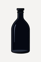 Minimalist black glass bottle illustration
