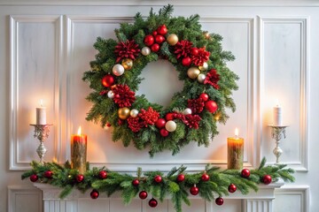 christmas wreath with candle