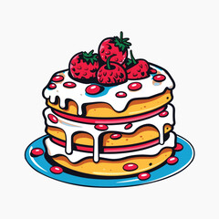 Delicious strawberry layered cake