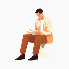 Man reading book illustration