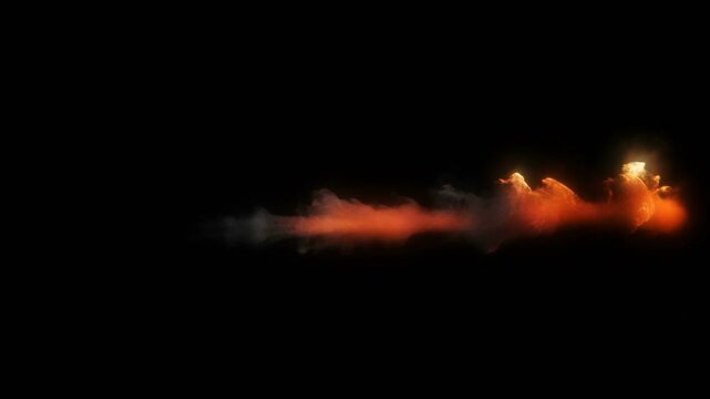 3d animation of a multiple launch rocket system shooting precision - strike rockets with luma matte