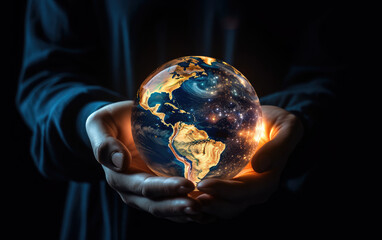 Fototapeta premium Our Planet's Future at Our Fingertips