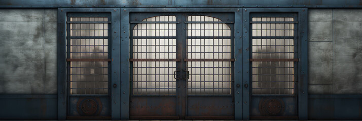 Vintage Industrial Warehouse Window Facade