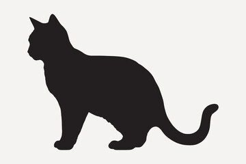 Silhouette cat side profile