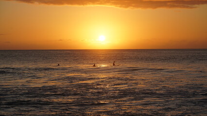 Sunset surf vibes hawaii oahu north shores