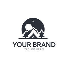 outdoor camping logo design with nature element