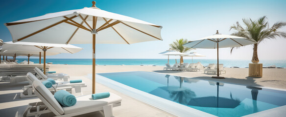 Luxurious Poolside Oasis with Seaside View