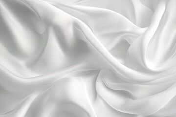Obraz premium white silk fabric background copy space , ai