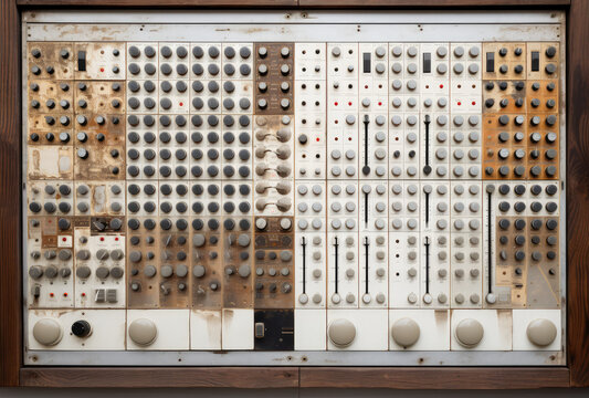 Vintage Modular Synthesizer Control Panel