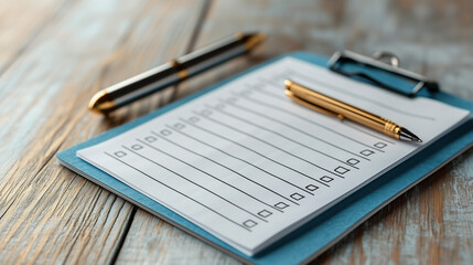 チェックリストとペン