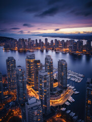 Fototapeta premium Vancouver cityscape at dusk